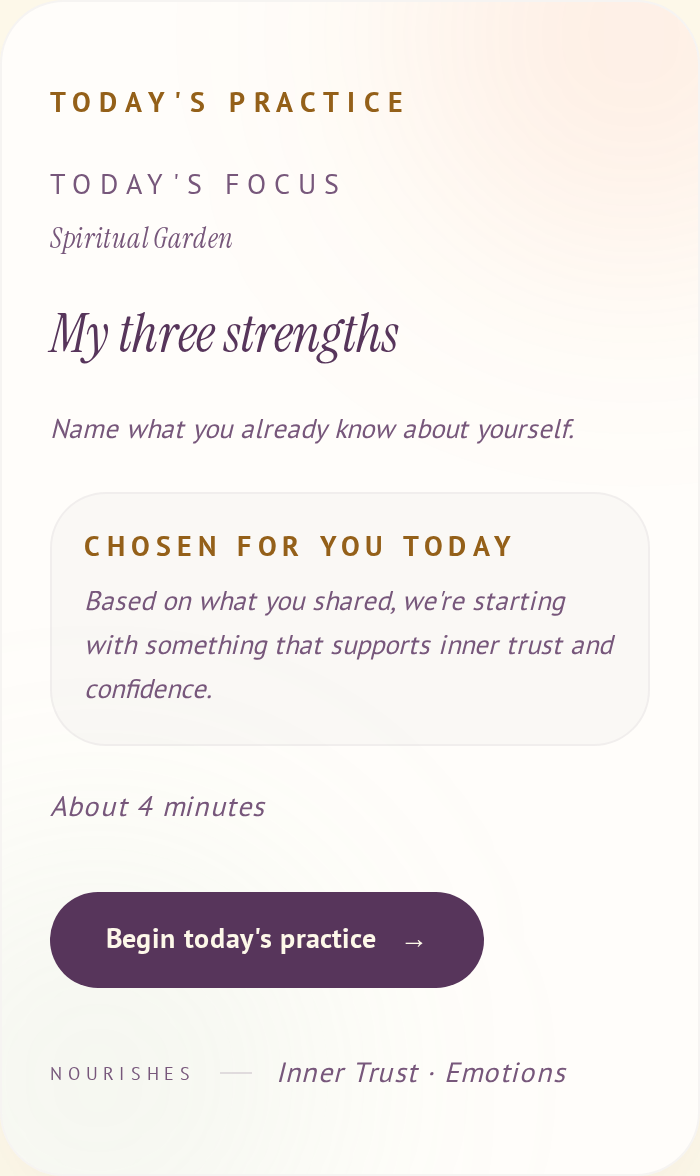 Today's practice card in the Birth Companion app